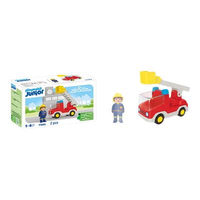 playmobil摩比世界儿童1岁益智玩具成长JUNIOR云梯消防车71683