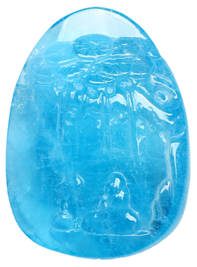 海蓝宝冰透无相佛蓝色莲蓬悟道牌