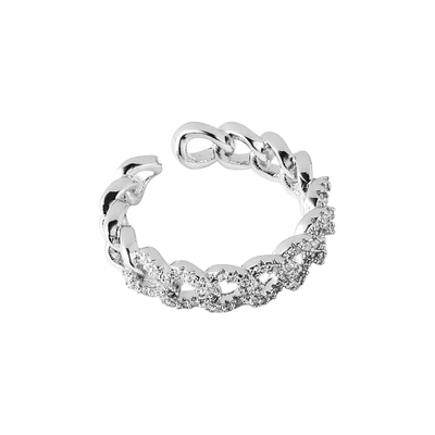 满钻麻花链条戒指女轻奢经典