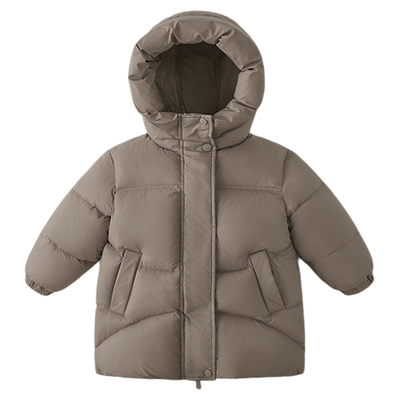 [三防抑菌远红外]儿童羽绒外套中长款宝宝红色男童加厚冬女童冬装