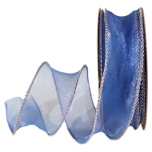 泽林新款金边鱼尾纱花艺装饰带珍珠鱼尾纱花束丝带鲜花包装材料