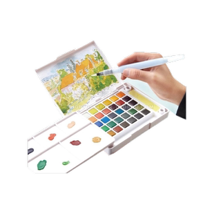 樱花泰伦斯固体水彩颜料套装30色写生透明固体水彩24色18色颜料