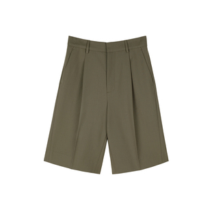 MRS Studios进店B入 春夏精纺羊毛时髦宽松H型休闲百慕大中裤短裤