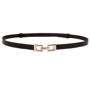 纯牛皮女士细腰带真皮金色扣头配裙子百搭连衣裙装饰收腰小皮带女