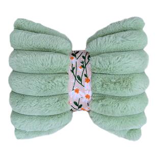 豚草绿毛绒汽车头枕 保暖头枕腰靠套装 车型通用运动座椅通用