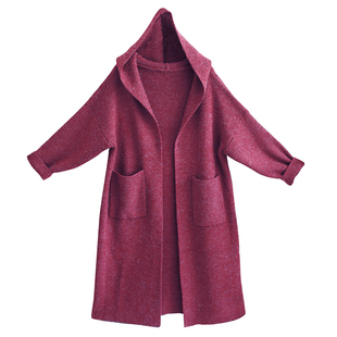 【7折出清】连帽针织开衫外套早秋2025年新款仿兔毛长袖针织衫女