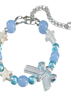 【星蝶蓝叙】MIES原创设计油画蓝调海星蝴蝶手链女小众梦幻手串