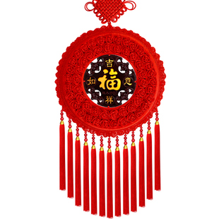 2026年新款中国结挂件高档客厅玄关桃木福字大挂饰过年春节装饰