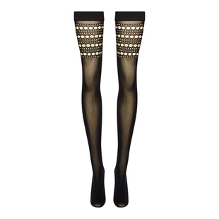 Wolford/沃尔福特Perforated50D秋季俏皮镂空长筒大腿袜28157