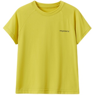 Eayakids儿童运动速干短袖T恤中大童男女童夏季圆领网眼透气上衣