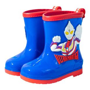 迪迦奥特曼男童雨靴防滑中大童学生上学防水雨鞋可拆卸棉套水鞋