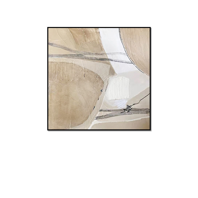 奶油风现代简约抽象砂岩肌理挂画新款法式中古玄关装饰画客厅壁画