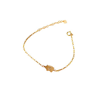 飞鸟屿城原创可戴着洗澡生肖猪手链进口14K包金小众简约猪年脚链