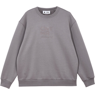 杰克琼斯24秋季新款圆领宽松罗纹字母刺绣衣服休闲加绒卫衣男装