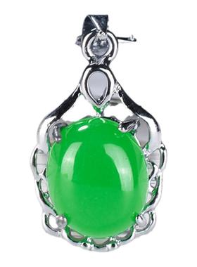 绿色马来玉鹅蛋形浪漫送妈妈吊坠