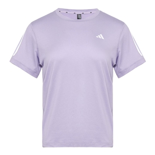 adidas阿迪达斯2026夏女三条纹圆领速干运动短袖T恤健身服 KU8748