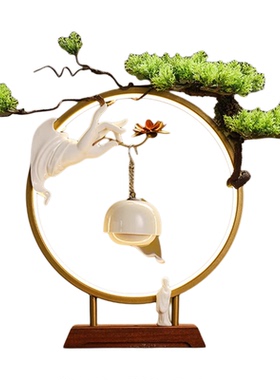 禅意佛手莲花挂式吊炉灯圈摆件家用室内玄关电视柜倒流香香薰香炉