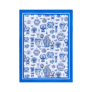 青花瓷纯棉厨房擦手巾高级感家用方毛巾擦布碗盘碟子吸水净布新款