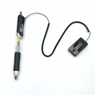 闭尾套防丢中性笔桌面防丢绳固定笔座签字笔蝶式笔插带线前台固定