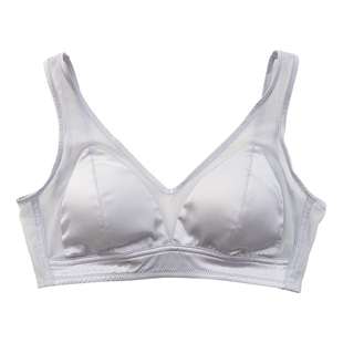 有致法式真丝内衣女裸感云感纱拼接薄款无钢圈三角固定杯美背文胸