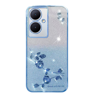 适用vivoY78+曲面屏手机壳女Y78m新款保护套5G透明镶钻T1十防摔V2271A软硅胶voviY78plus创意时尚高档闪粉ins