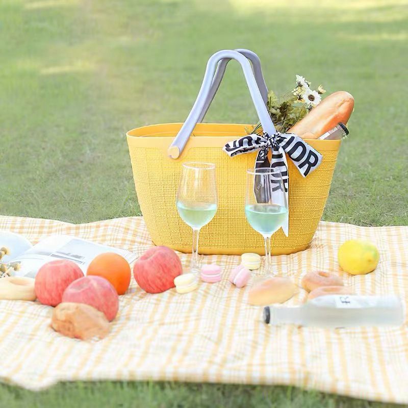 塑料大容量手提篮洗澡篮买塑料购物篮篮收纳脏超市菜篮子时尚衣服