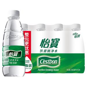 怡宝官方旗舰店怡宝纯净水350ml*12瓶塑包小瓶饮用水非矿泉水膜包