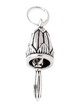 s925泰银复古铃兰花莲花铃铛吊坠diy串珠手链编绳银饰配件材料