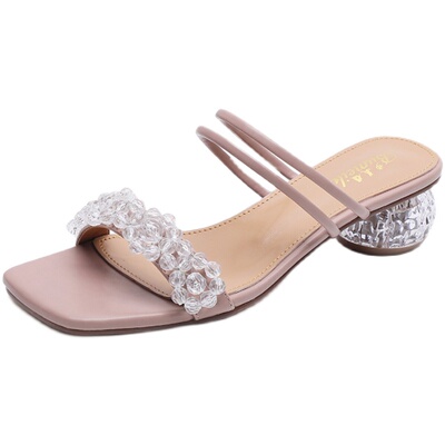 高级感法式凉鞋女中粗跟仙女鞋