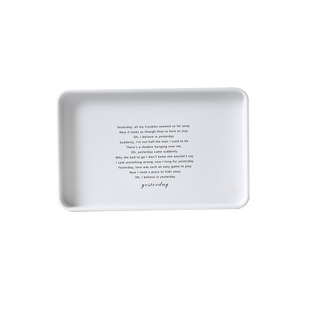 长方形托盘北欧字母仿瓷密胺水杯子收纳盘大号家用客厅ins塑料盘