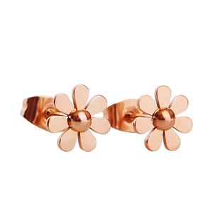 花朵耳钉女玫瑰金不掉色 小邹菊耳环2026年新款耳饰钛金彩金钛钢