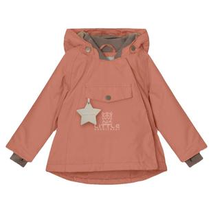 新色little 丹麦miniature FW25儿童男女精灵帽毛领厚夹克棉服