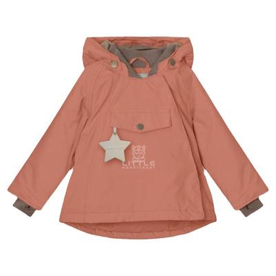 新色little 丹麦miniature FW25儿童男女精灵帽毛领厚夹克棉服