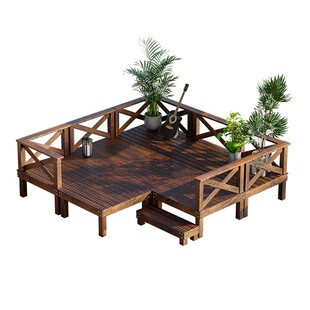 户外防腐木地台成品露台地板榻榻米地面抬高垫定制休闲区木质平台