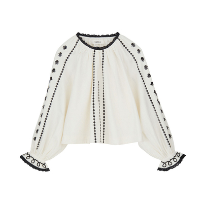 SKALL STUDIO设计师品牌LOOKNOW2025年春季新款黑白蕾丝边衬衫