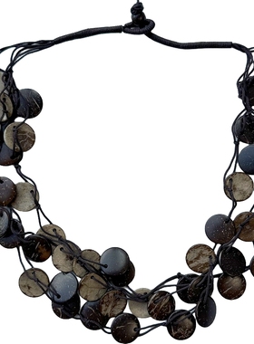 肌理圆片项链毛衣链女式