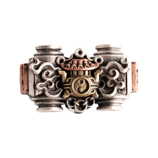 百炼八字环丨琢匠国风925银万向轴三通连接轴DIY文玩饰品手串配饰