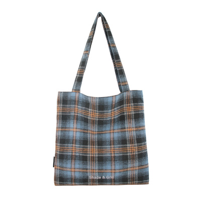 花间公主新品格纹单肩包旅行通勤