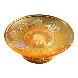 新款加厚仿琉璃浮雕莲花供盘水果盘家用贡盘福字供果盘果碟摆件