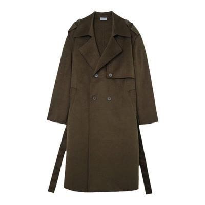 韩系时尚宽松简约毛呢大衣