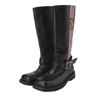 24ans 2019年一直坚持做轻朋克｜方头logo刺绣休闲高筒靴子