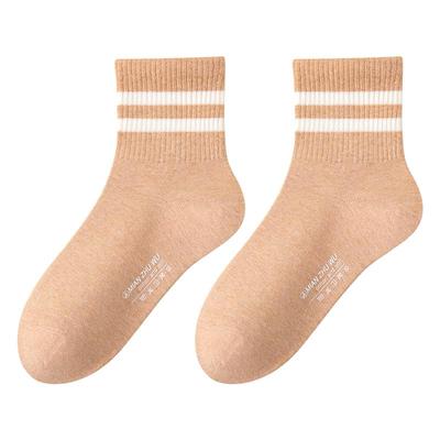 纯棉抗菌防臭百搭女士中筒袜