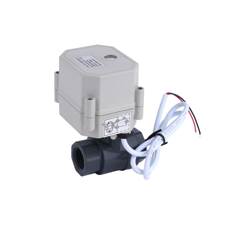 A20-T15-P2-C 微型电动塑料球阀PVC耐酸碱电动球阀UPVC塑料阀门