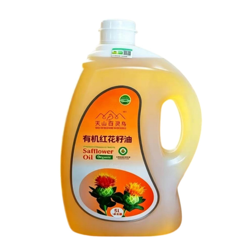 新疆有机红花籽油5L低温压榨纯正