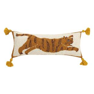 现 纽约下城公园进口Pom Pom橘皮老虎流苏羊毛钩织腰枕靠垫抱枕