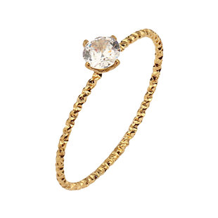 SIYUE/定制 镀18k金多切割面不掉色镶钻戒指叠戴日常食指戒女