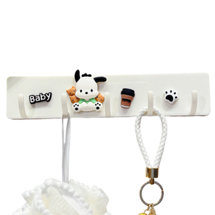 挂钩免打孔强力承重门后包包钥匙粘钩可爱卡通浴室衣服挂衣架一排