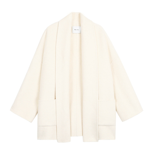 Maven Lin 纵绒轻柔 奢意羊毛翻领外套女高级宽松中长款毛呢大衣