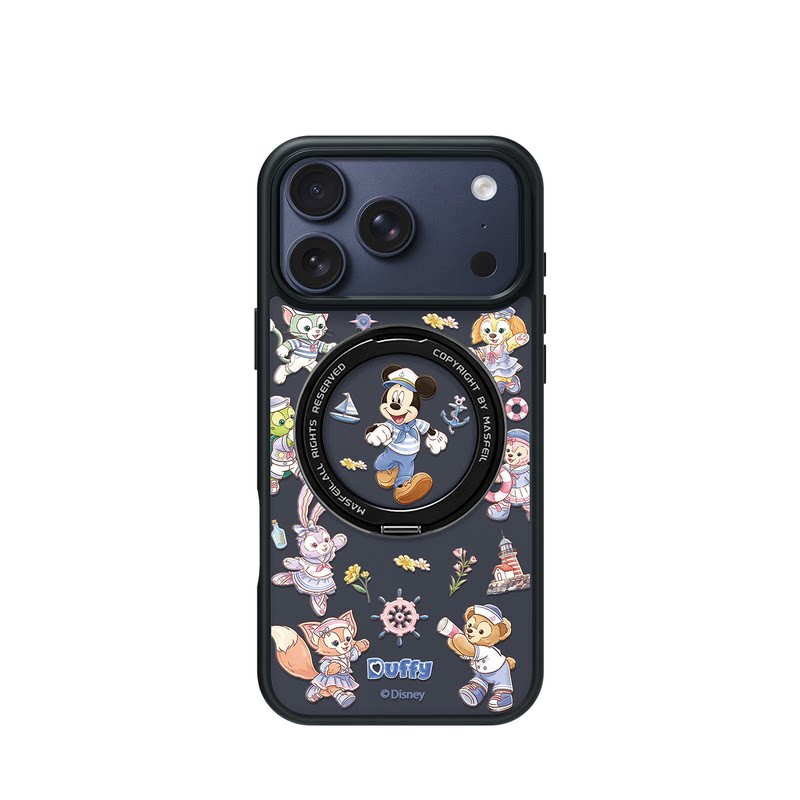 MASFEIL × 萌友同航适用苹果18promax手机壳iPhone17pro新款磁吸带支架ip16全包Fo5支点高级感15好看可爱女