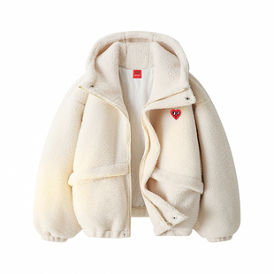 查尔斯桃心棉服男款冬季2025新款男女生加厚情侣装摇粒绒夹棉外套